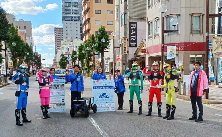 ゼロカーボンシティ隊 with 岡崎版図柄入りナンバープレートPR隊