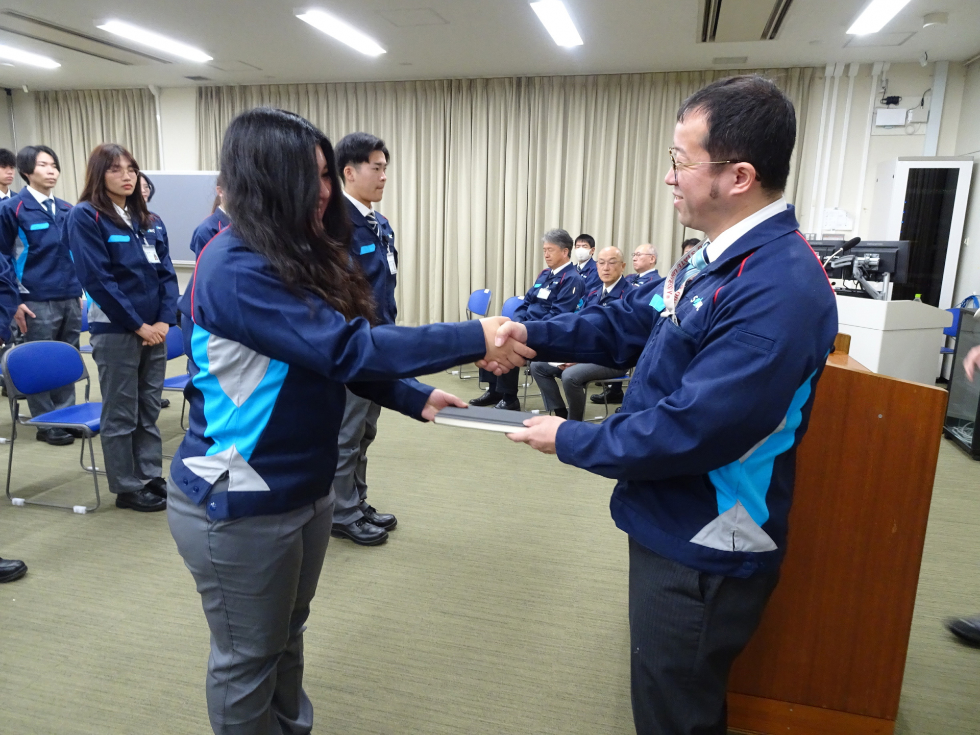 入社式の様子