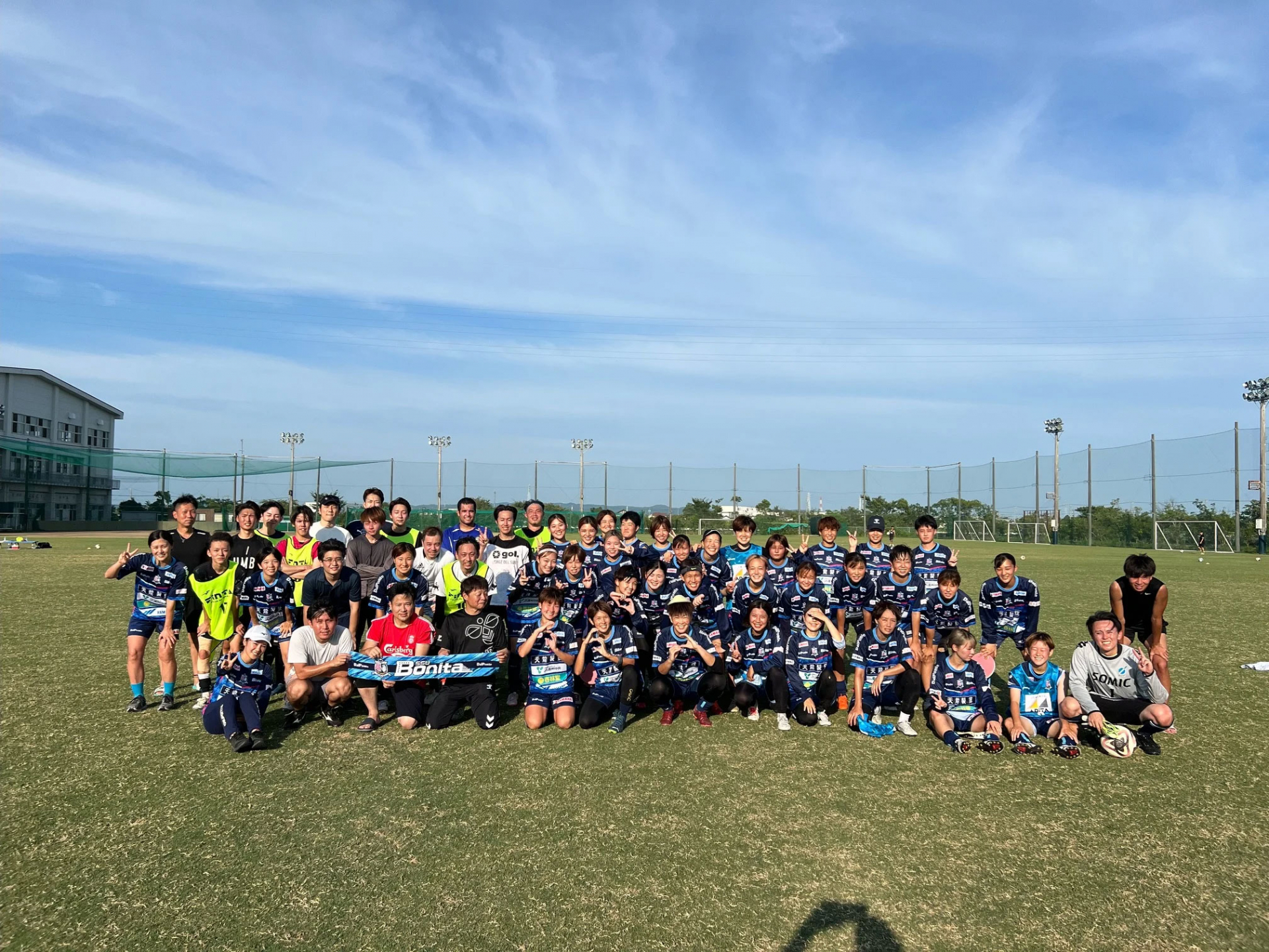 交流試合での集合写真